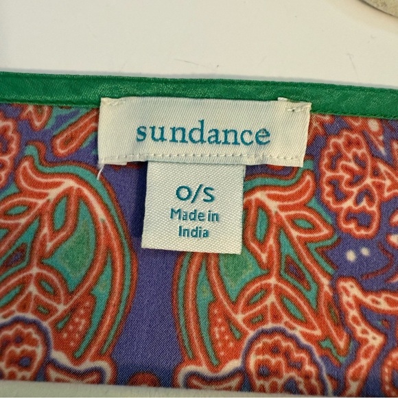 Sundance Sunrise Silky Green Caftan Poncho Top Handkerchief Hem Women's One Size - Picture 5 of 9